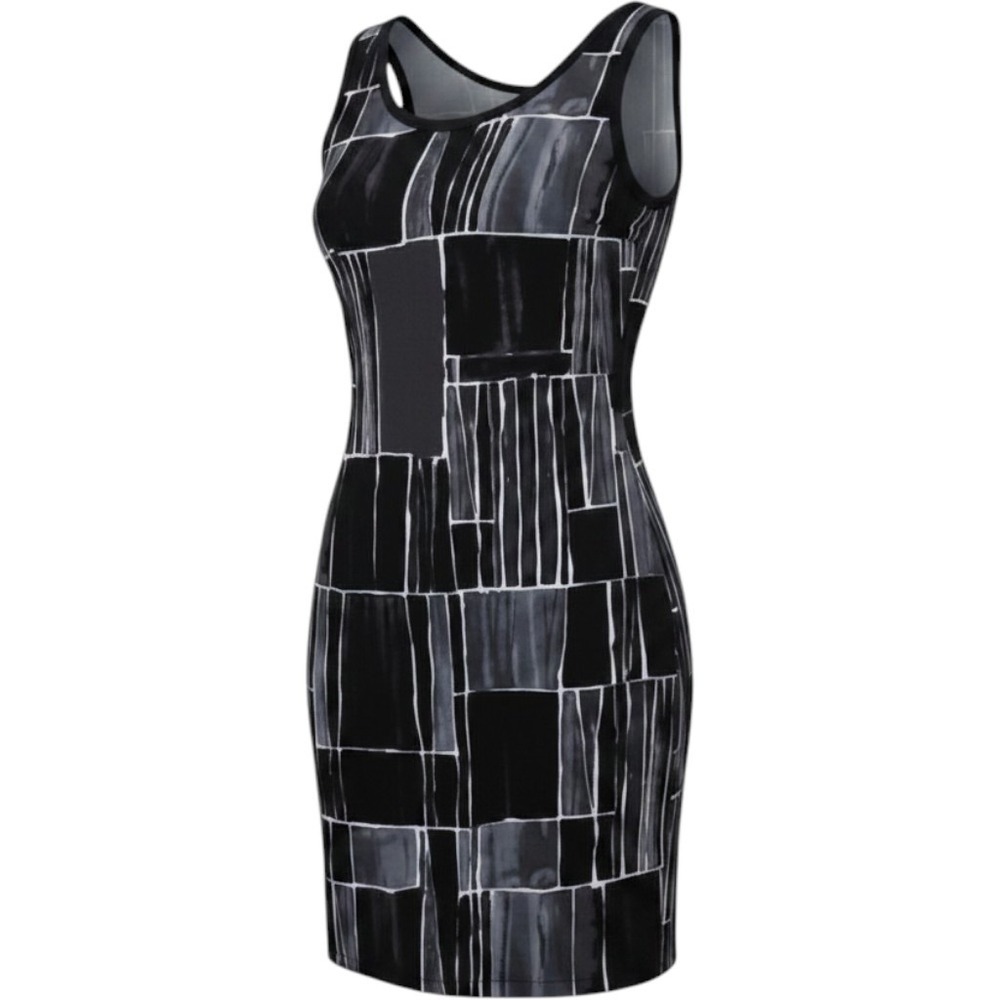 BANANA REPUBLIC sz m casual cocktail shift tank dress black and white/ preowned